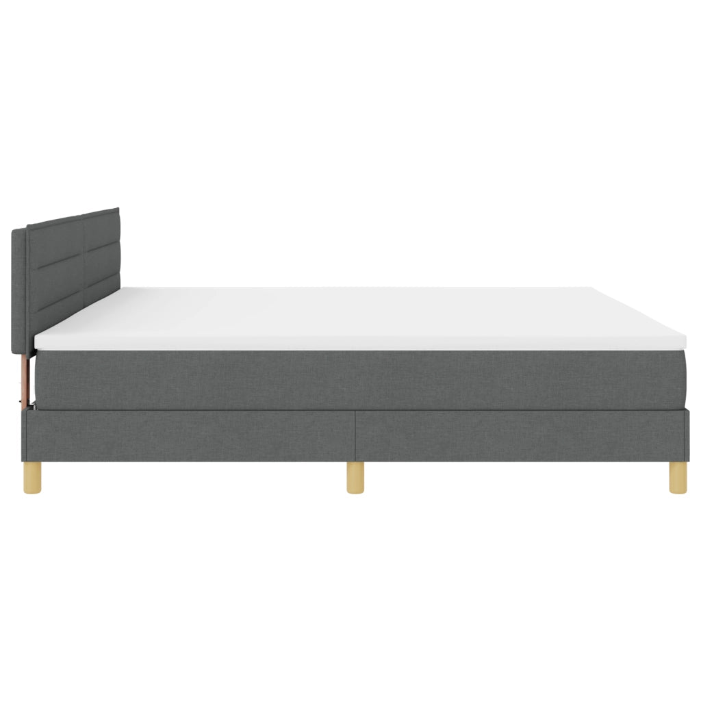 Letto Box Spring con Materasso & LED Grigio scuro 200x200 cm Tessuto