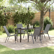 Set da Pranzo per Giardino 5 pcs Grigio e Nero 3379123