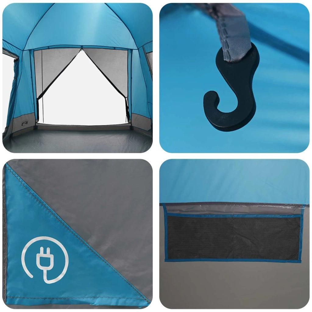 Tenda Capanna con tetto Blu 8 persone Poliestere e Acciaio 42028576