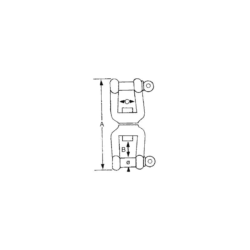 GIRELLA INOX GRILLO-GRILLO Ø MM.6 S.S AISI 316 SWIVEL shackle/shackle Ø MM.6