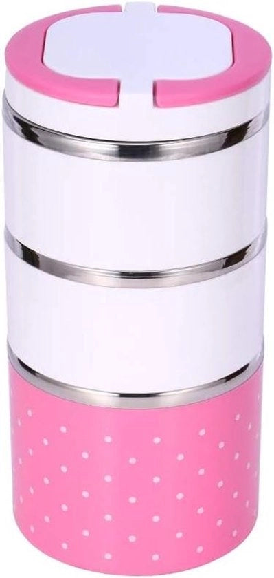 Contenitore da picnic - Contenitore alimentare - Porta pasti - Isolamento a doppia parete - 1200 ml - Rosa