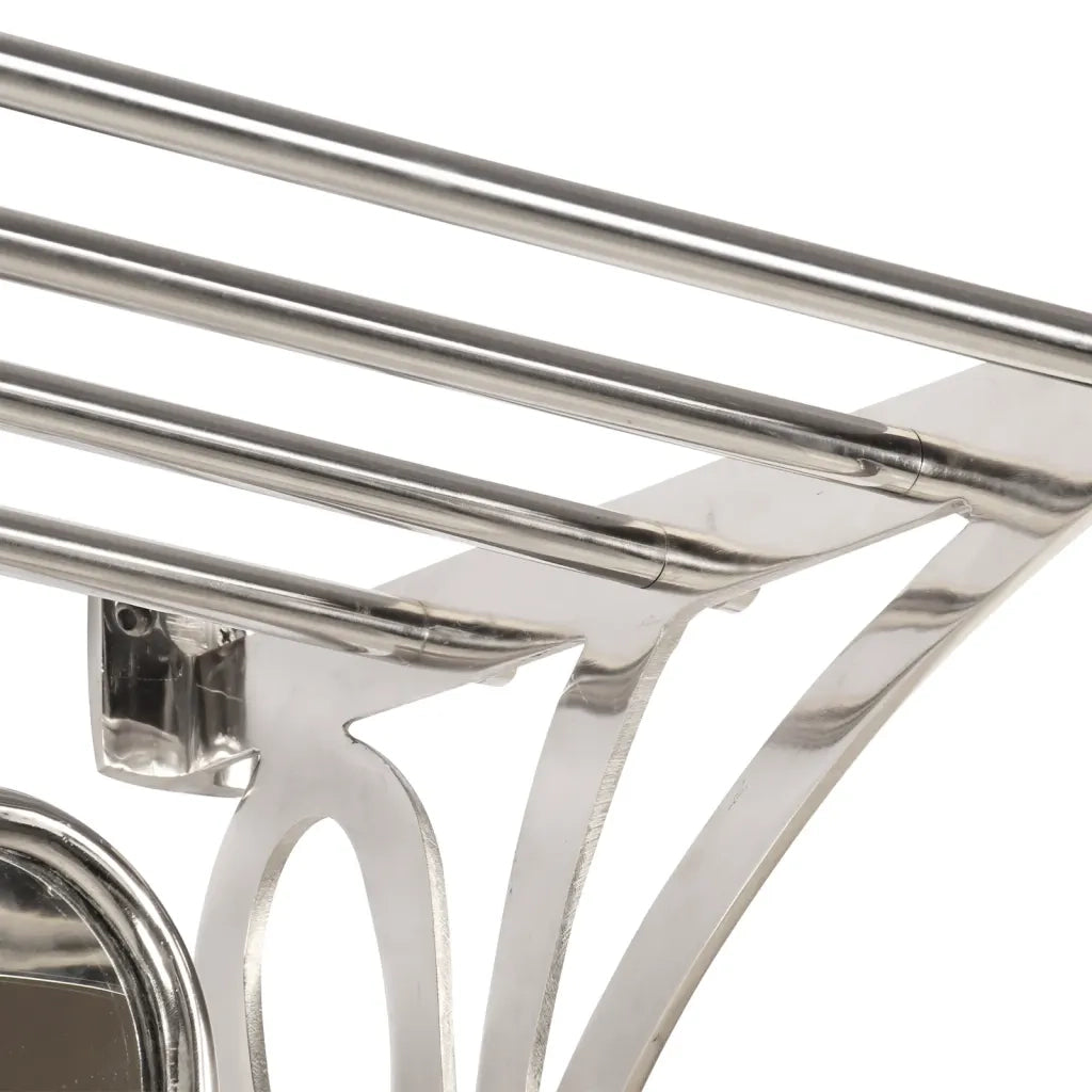 Portapacchi con Appendiabiti e Specchio a Parete in Alluminio CFW5306511