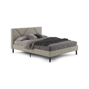 Hypnos, Letto Matrimoniale Dimensione Materasso 160x200 cm, Grigio Tortora