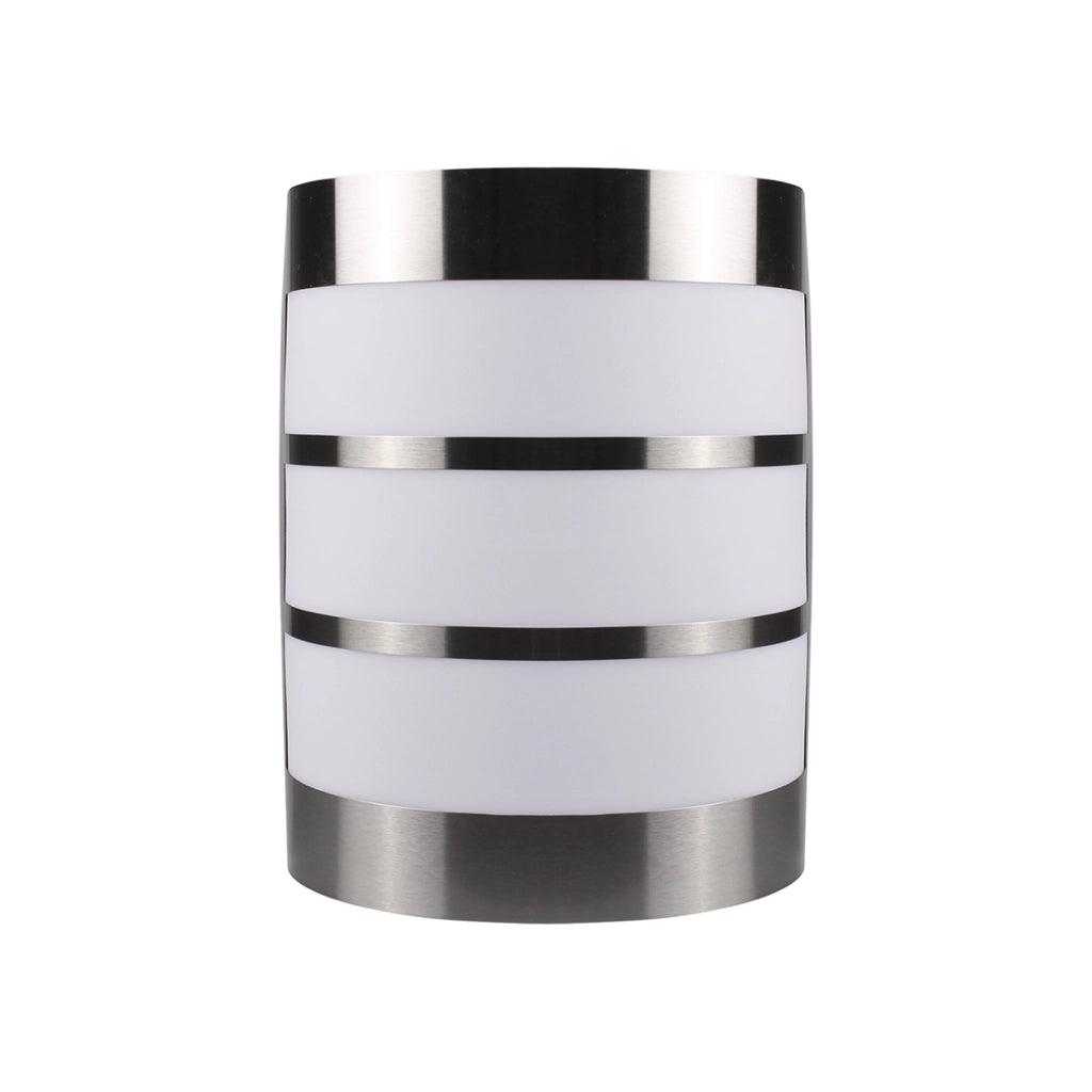 APPLIQUE PER ESTERNO E27 SEMICILINDRICA IN ACCIAIO E PVC - LAMAPADA DA PARETE DESIGN MODERNO E RESISTENTE