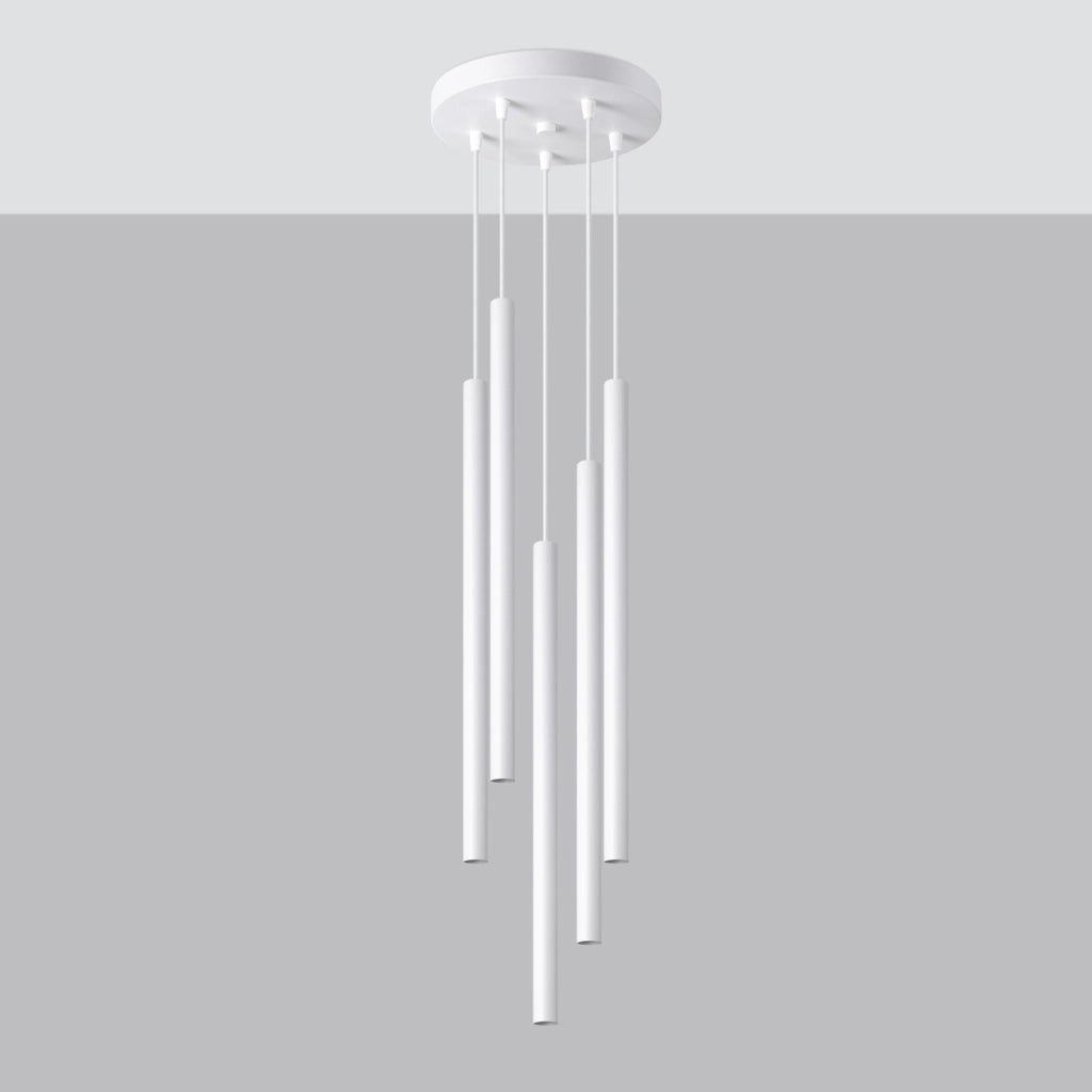 Lampada a sospensione VELINO bianca 5 luci G9 Pure Lume