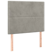 Testiera | Testata Grigio Chiaro 100x5x118/128 cm Velluto