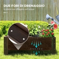 Letto per Orto Rialzato e Fioriera da Esterno Rettangolare, 100x36.5x36cm
