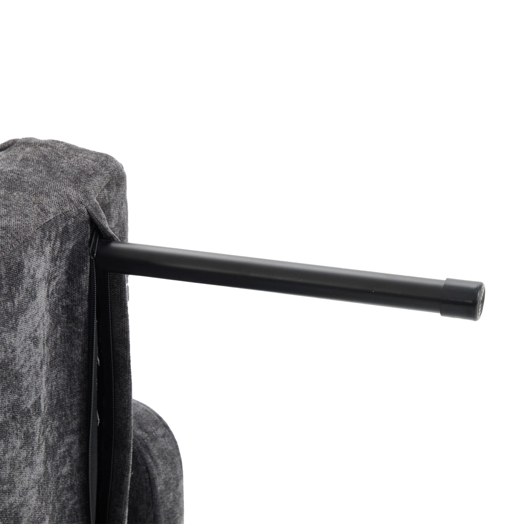 Poltrona Letto 1 Posto con Schienale Reclinabile, Contenitore e Vassoio, in Chenille Grigio Scuro