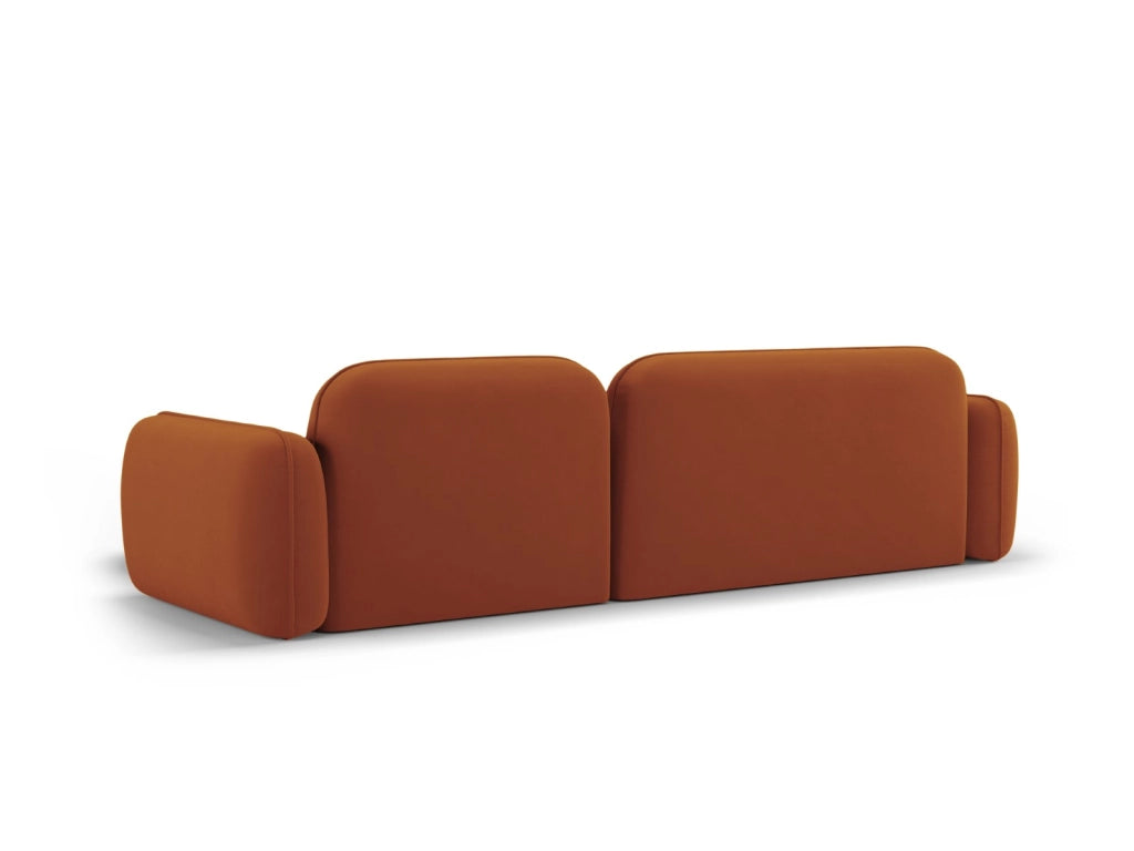 Cosmopolitan Design - Divano angolare modulare destro "Sydney" 4 posti in velluto terracotta 