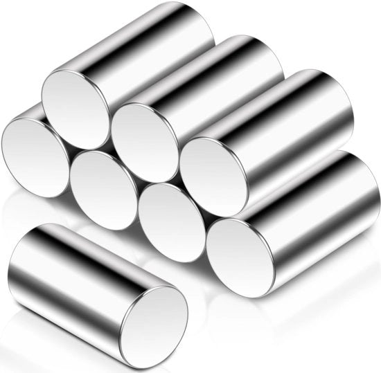 Pacco con 8 magneti a disco, magneti a disco forti 10x20mm, magneti neodymium potenza argento, magneti a disco extra forti, magneti per lavagne magnetiche, lavagne bianche, officine, frigoriferi, magneti a cilindro