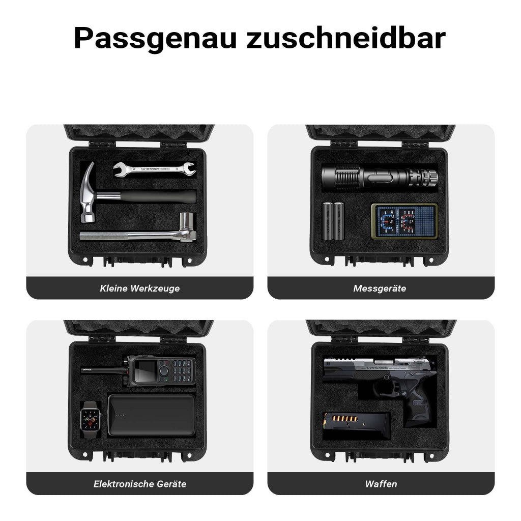 Valigetta rigida universale impermeabile 34 x 31 x 15,2 cm, Custodia porta attrezzi in plastica PP antiurto e fibra di vetro