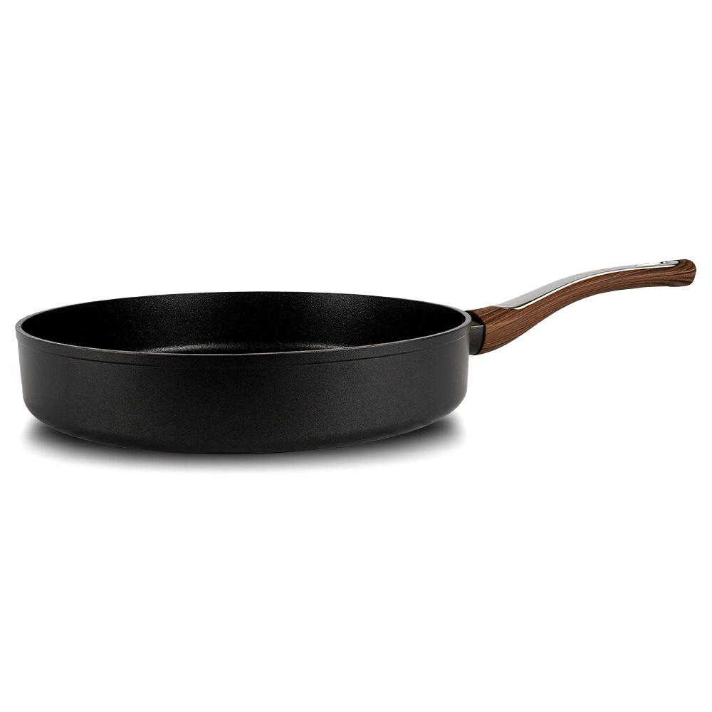 Padella Elegance Wood 24 cm doppio fondo acciaio inox, manico Soft touch