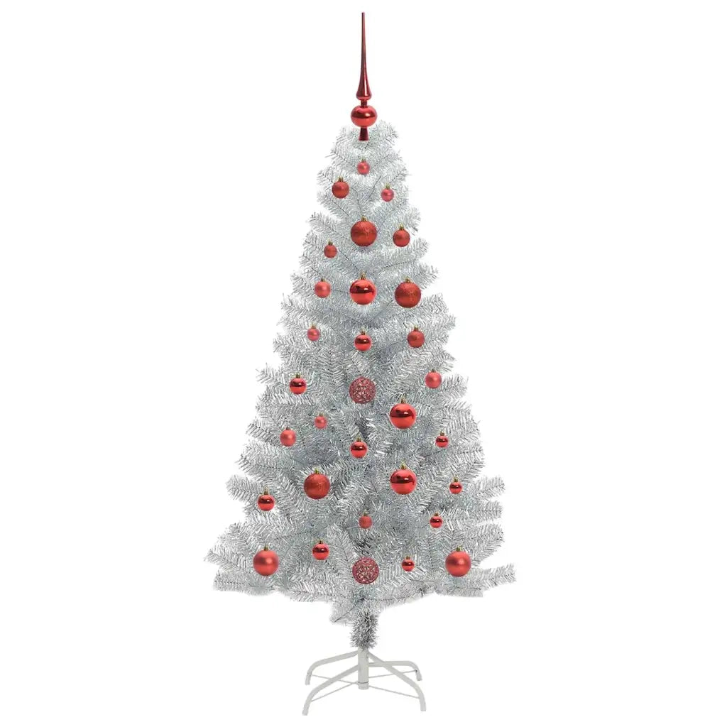 Albero di Natale con 150 LED con supporto Argento 120 cm PET 3396652