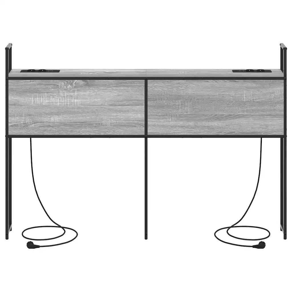 Testiera con Stazione di Carica e Storage-Testiera Multifunzionale-Testata Grigio sonoma 150 cm