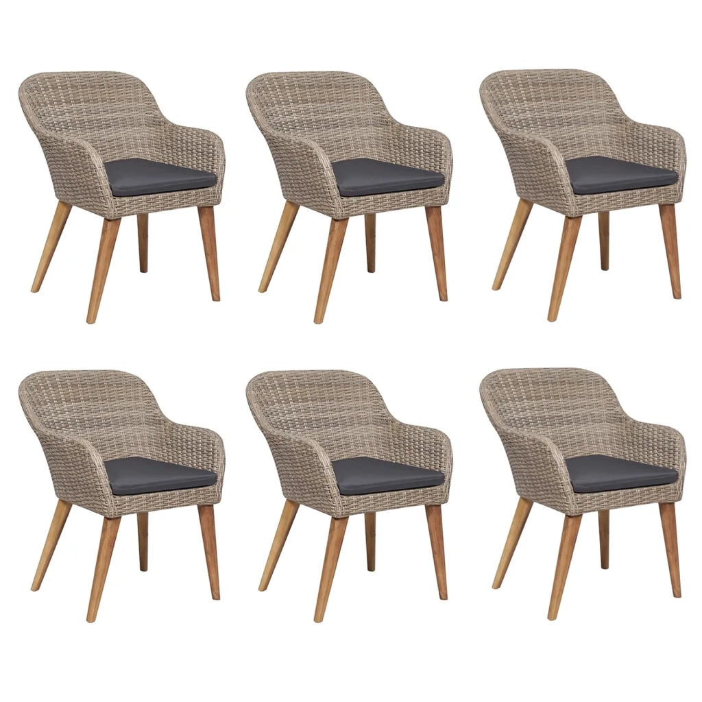 Set Mobili da Pranzo per Giardino 7 pz Marrone cod mxl 43602