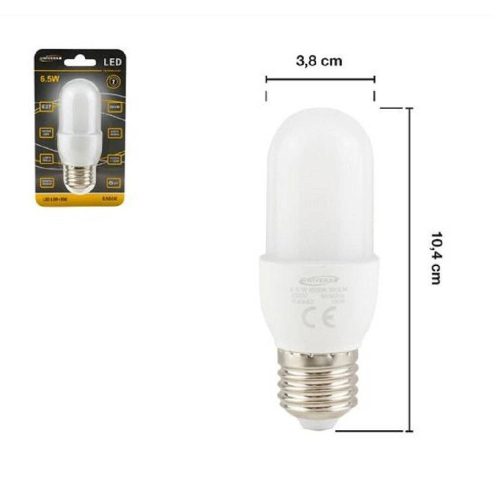 Trade Shop - Lampadina Led E27 6,5watt Luce 6500k 3000k 4000k Lampada 580lm Illuminazione C38 -