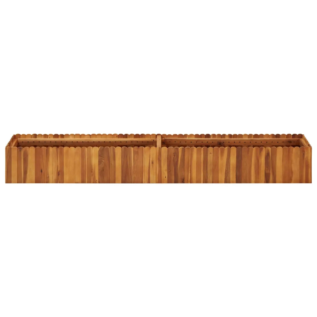Letto Rialzato da Giardino-Fioriera da Giardino 200x30x25 cm in Massello di Acacia