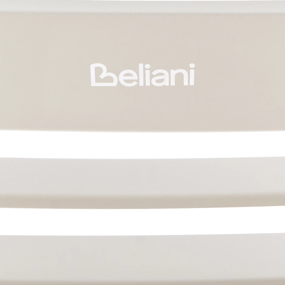 Sedia a dondolo da giardino bianco sporco alluminio a doghe Design moderno per esterni