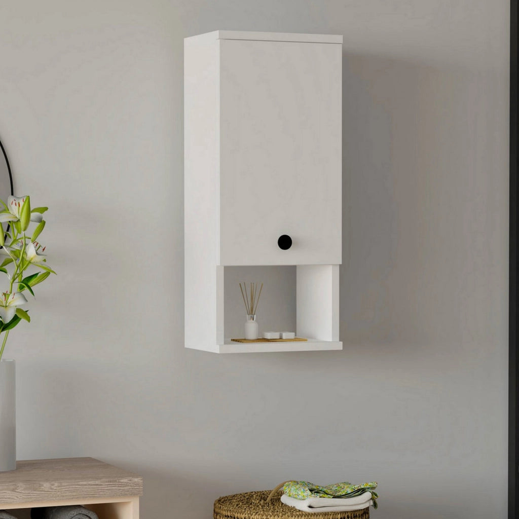 Tarano, Mobile Pensile 2 Ripiani, 30x71h cm Bianco