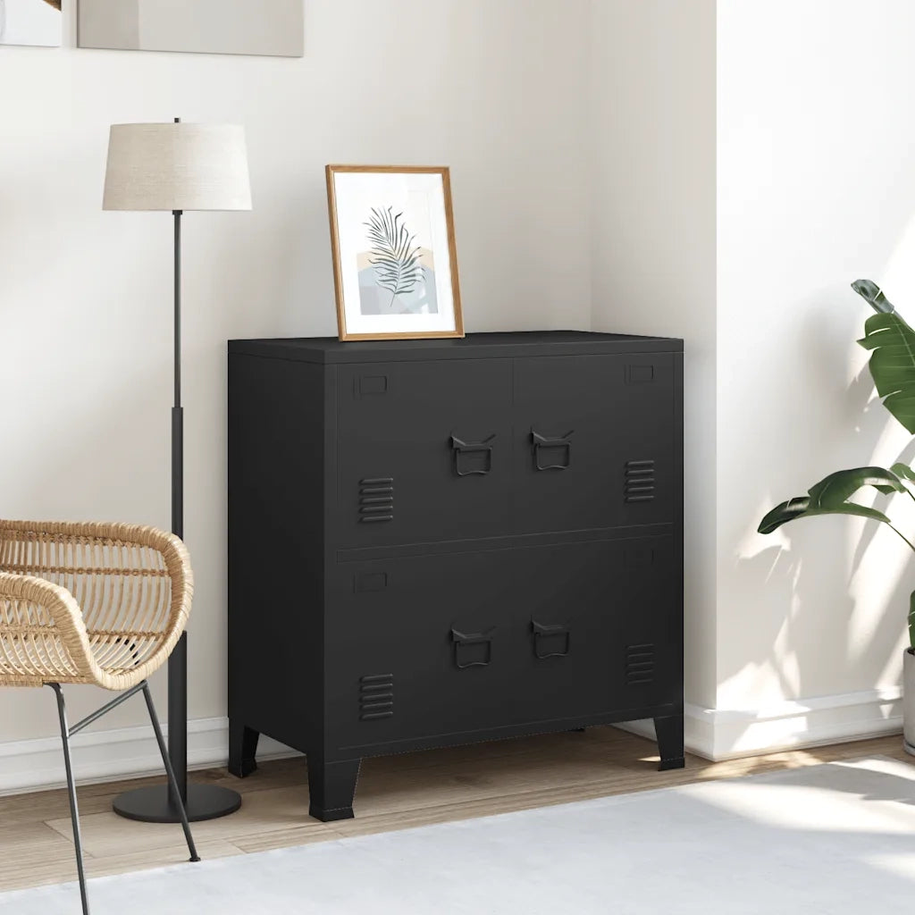 Armadio Classificatore Industriale Nero 75x40x80 cm in Acciaio 145358