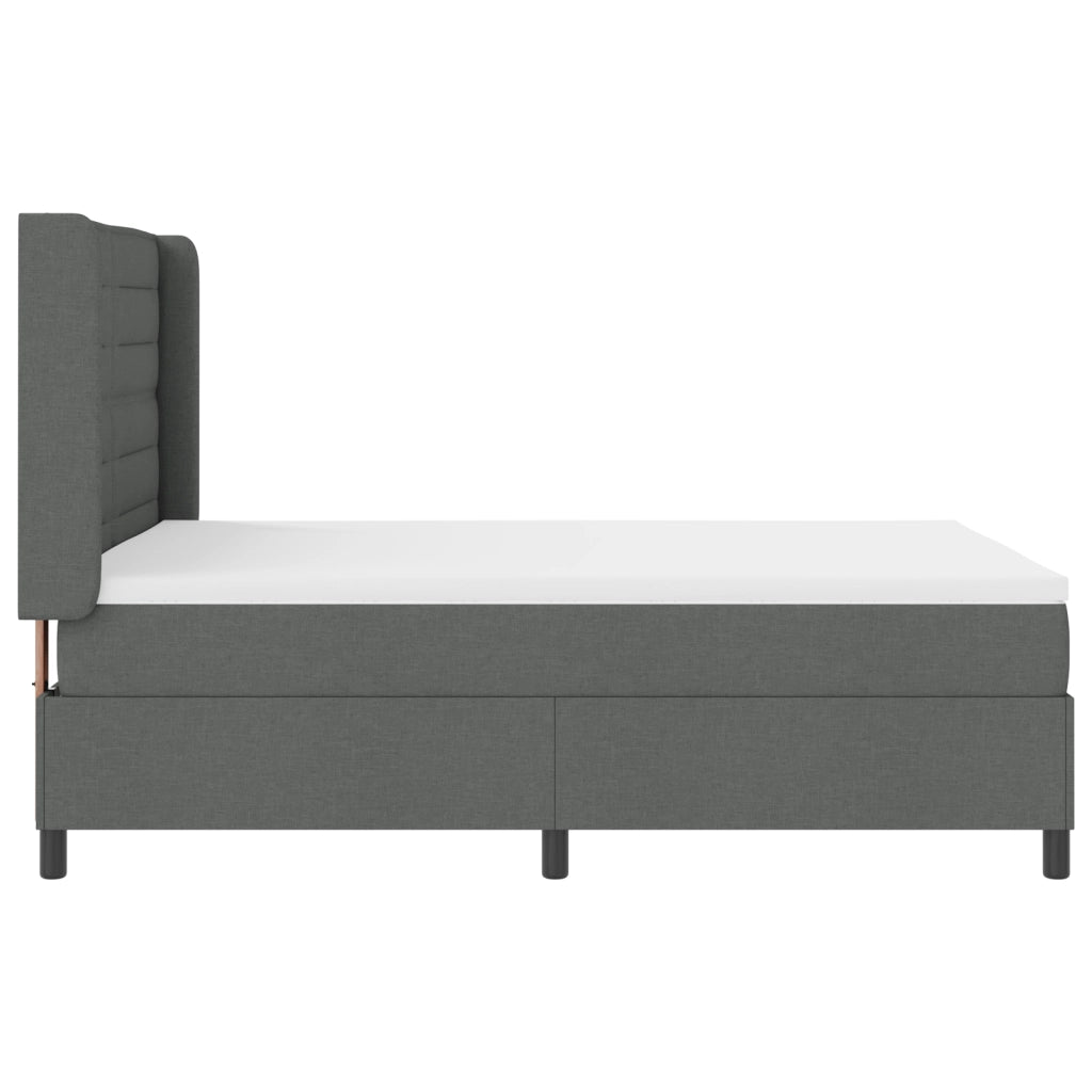 Letto a molle di vitaXL con materasso grigio scuro 160x200 cm in tessuto