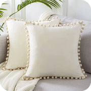 Copriorecami in velluto con cerniera unifamiliare copriorecami decorativo per divano, camera da letto, ufficio, auto copriorecami per cuscino 40x40cm, beige