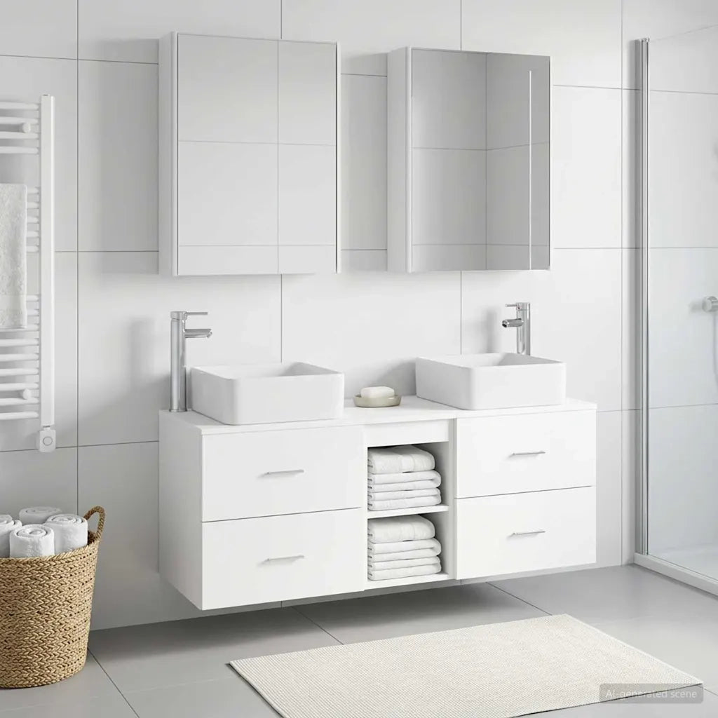 Set di mobili per il bagno 5 pcs Bianco 3406767
