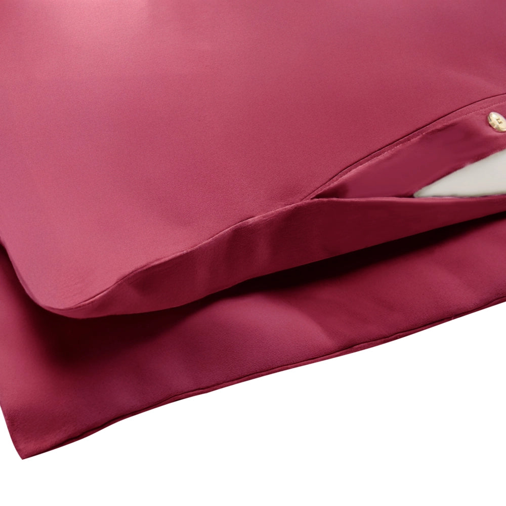 Set copripiumino e federa in cotone satinato bourdeaux 200 x 200 cm per una camera da letto moderna