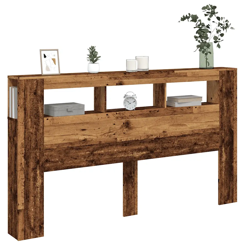 vidaXL Testiera LED Legno Antico 180x18,5x103,5 cm Legno Multistrato
