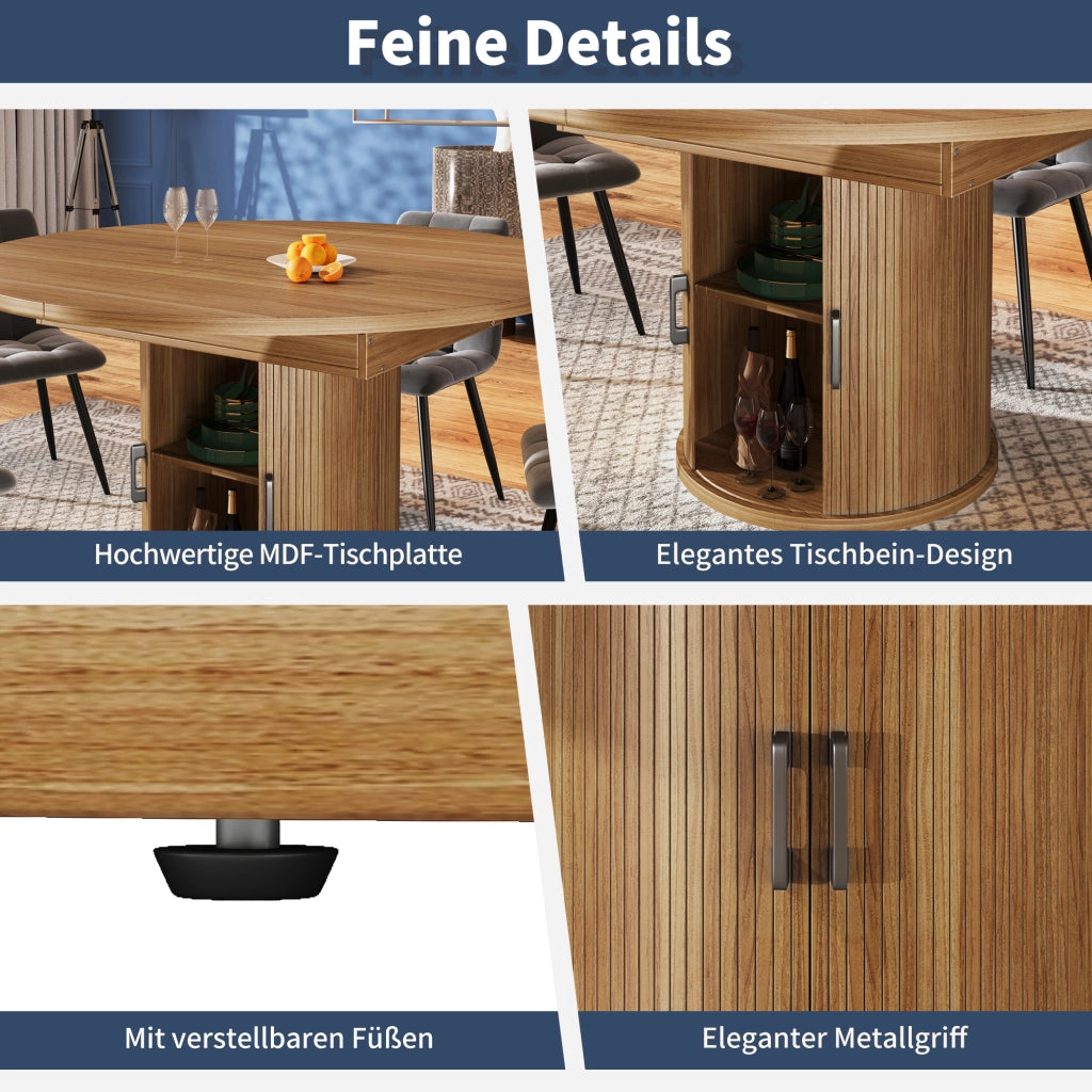 TAVOLO DA PRANZO ALLUNGABILE 118-158 cm NOCE MDF
