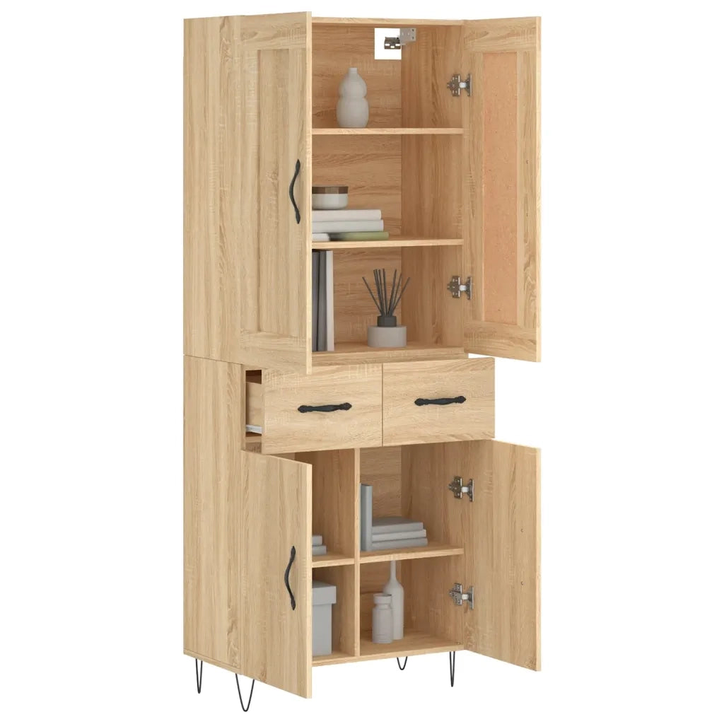 vidaXL Credenza Rovere Sonoma 69,5x34x180 cm in Legno Multistrato