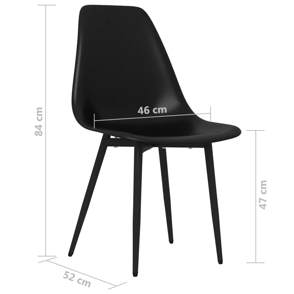 Sedie da Pranzo 6 pz Nere in PP cod mxl 6015