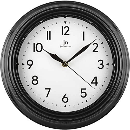 Lowell Justaminute 00884 orologio da parete e da tavolo Orologio al quarzo Rotondo Nero, Bianco