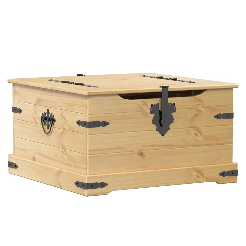 vidaXL Scatola Portaoggetti Corona 78x78x45 cm Legno Massello di Pino