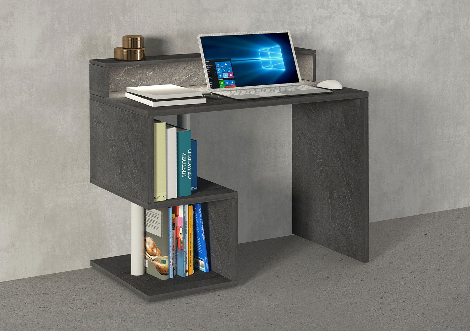 Scrivania a Giorno 100x50x92,5 cm Esse Report Grigio