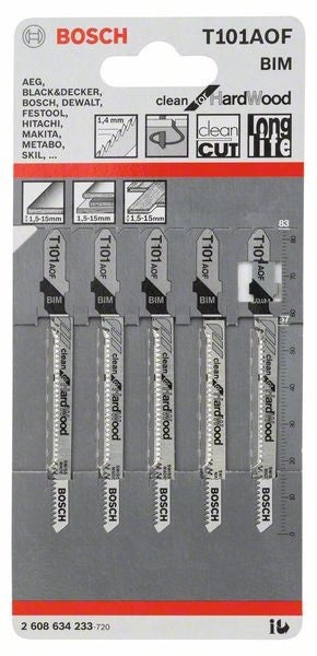 2608634233 - Set 5 lame per seghetto alternativo T 101 AOF Clean for Hard Wood