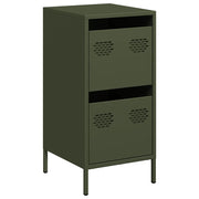 Credenza | Madia | Buffet da pranzo | Armadio da pranzo Verde Oliva 35x39x73,5 cm in Acciaio Laminato a Freddo