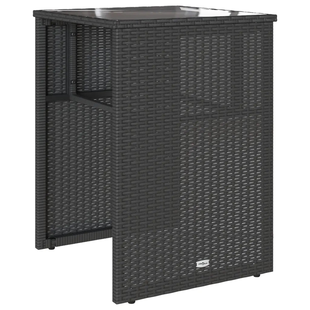 Set da BistrÃ² 3 pz con Cuscini Nero in Polyrattan