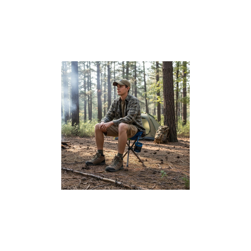 Set di 2 sedili da campeggio pieghevoli a 3 gambe - O'Camp - Dimensioni: 32 x 32 x 38 cm