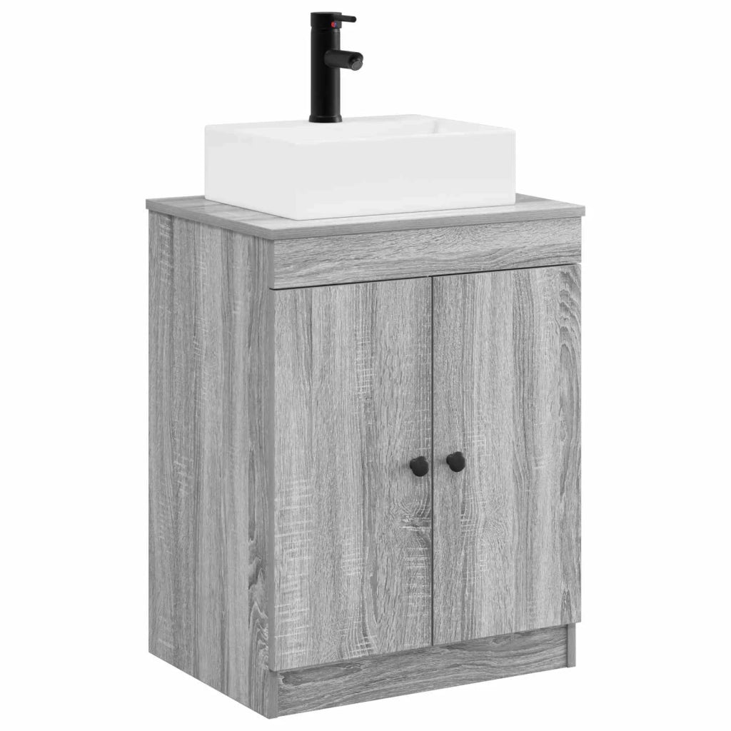 Set di mobili per il bagno Sonoma grigio Legno ingegnerizzato 3404255