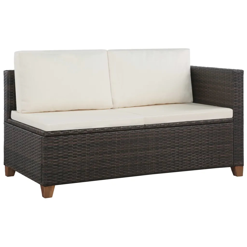 Set Divani da Giardino 4 pz con Cuscini in Polyrattan Marrone 44108