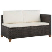 Set Divani da Giardino 4 pz con Cuscini in Polyrattan Marrone 44108