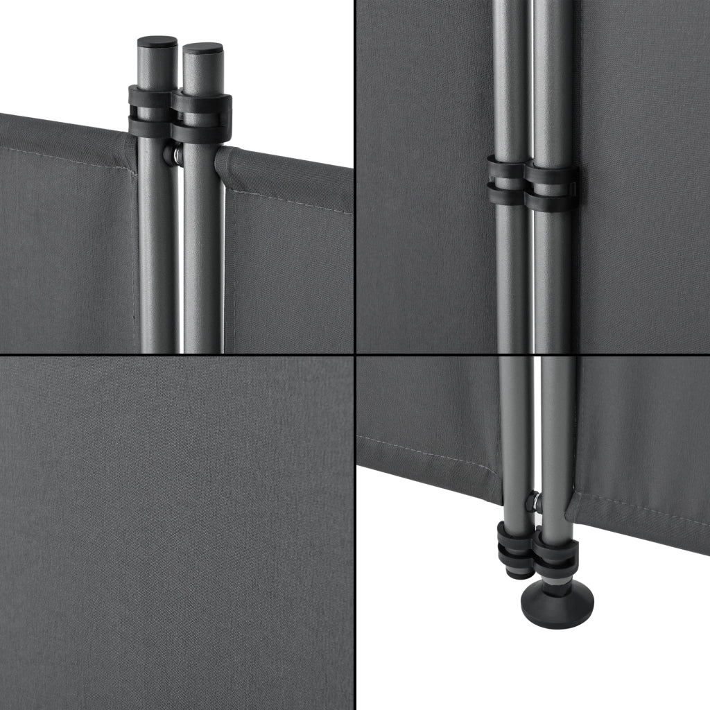 Paravento Modica a 4 Pannelli Parete Divisorio con Struttura Pieghevole (AxL) 170x215 cm - Grigio pro.tec