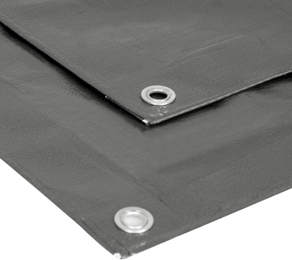 Telo Idrorepellente Esterno,180g/m² PE Telone Occhiellato Idrorepellente Rinforzato, Telo Protettivo Multiuso per Barche, Legno, Piscina, Mobili da Giardino, Auto, 3x5m,Grigio