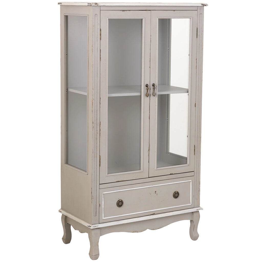 Vetrina in legno con 1 cassetto e 2 ante 80x42x148h cm