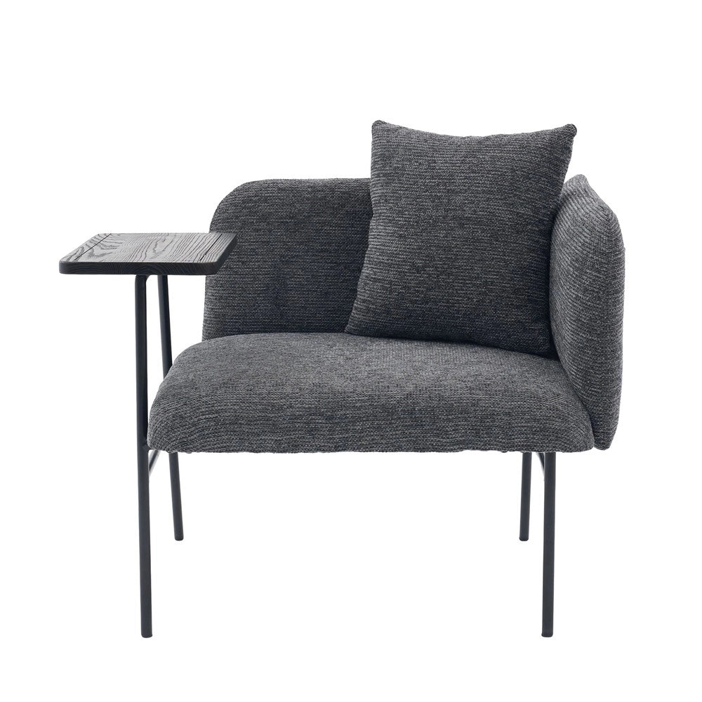 Poltrona con Poggiapiedi e Tavolino ¨C MINIMAL ¨C Tessuto, Grigio