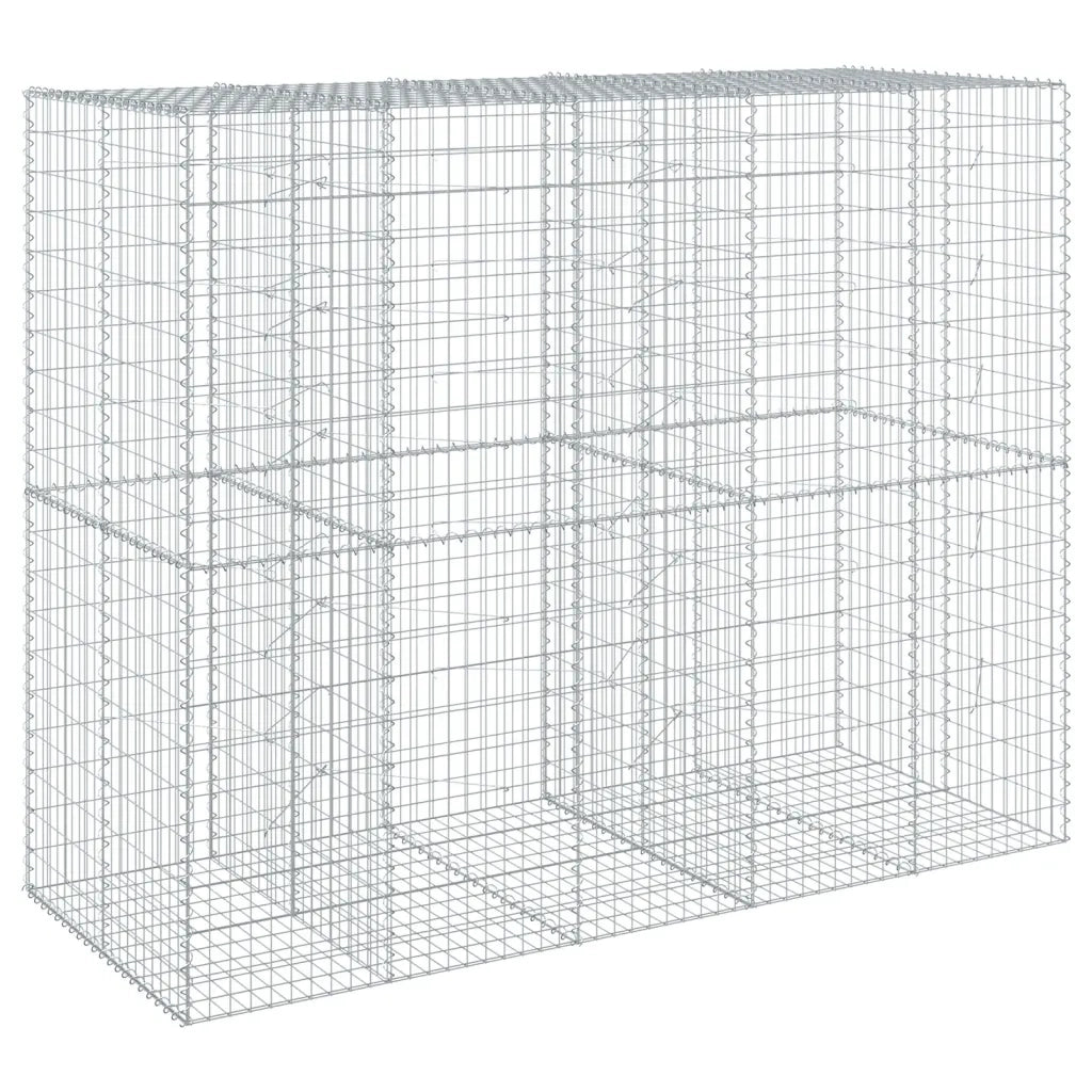 Cesto Gabbione con Copertura 250x100x200 cm in Ferro Zincato