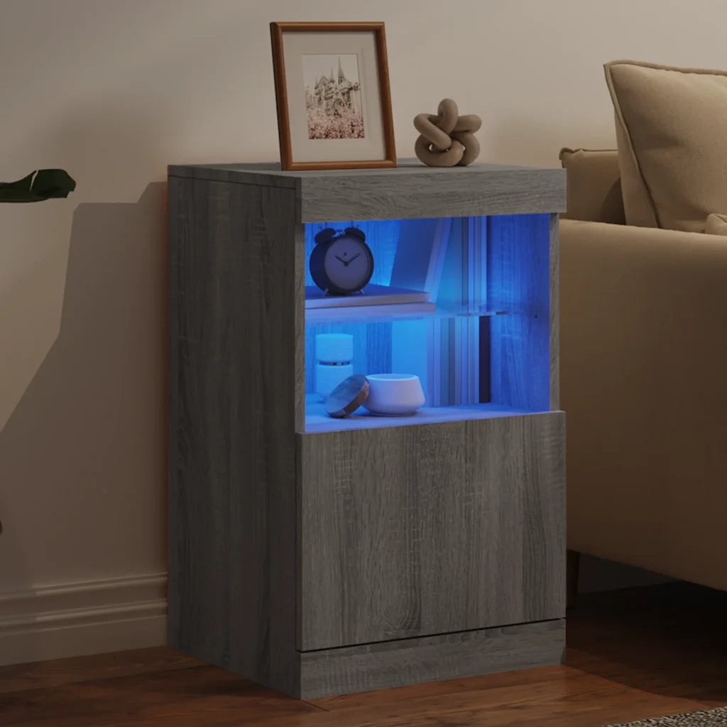 Credenza con Luci LED Grigio Sonoma 41x37x67 cm 836684