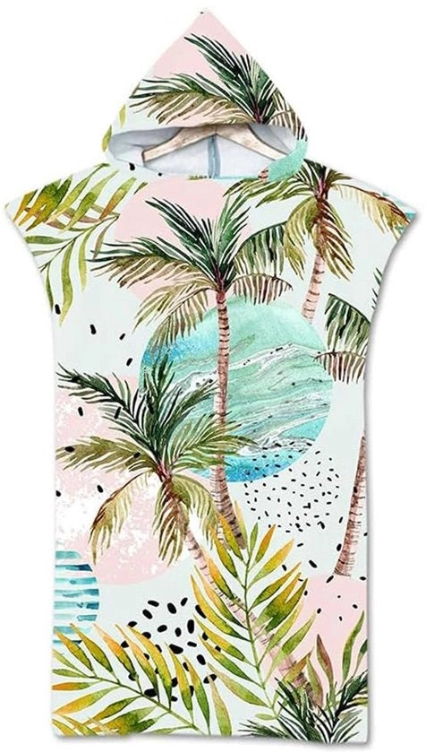 Poncho con Cappuccio per Bambini e Adulti, Poncho da Bagno con Stampa, Poncho Compattibile e Leggero in Microfibra per il Mare e il Nuoto 75x110cm
