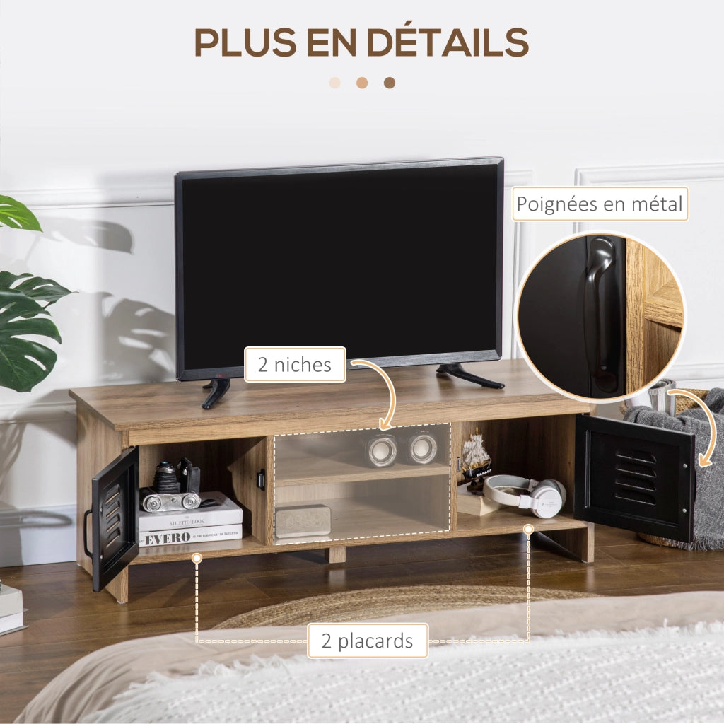 Mobile TV Design Industriale ¨C Zephmum ¨C Nero, Metallo, 110 cm